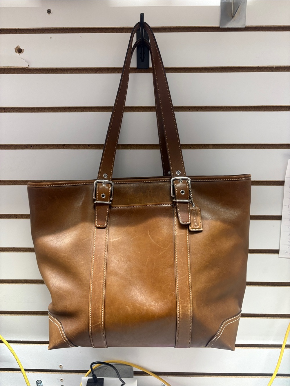 Vintage Coach Hamptons Brown Leather Large Carryall Tote Bag style 6491